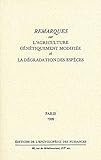 Remarques sur l'agriculture génétiquement modifiée et la dégradation des espèces by 