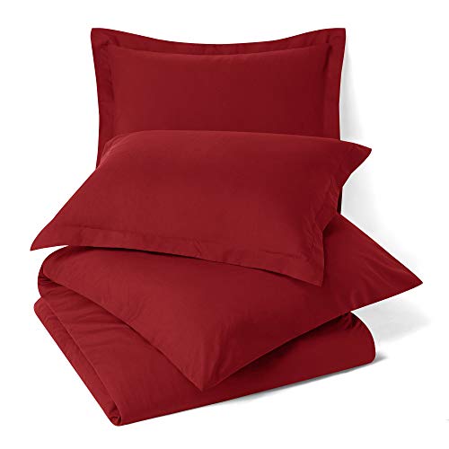 Nestl Burgundy Red Duvet Cover King Size Soft King Duvet Cover Set, 3