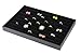 Wudygirl 7 Slots Velvet Ring Earrings Tray Storage Jewelry Showcase Display Stackable Rings Organizer Holder for Drawers, Black (Ring Tray)