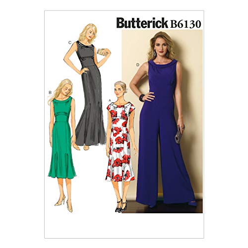 Butterick Patterns B6130 Misses' Dress and Jumpsuit Sewing Template, Size A5 (6-8-10-12-14)