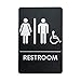 USA Made - Men's and Women's Restroom Signs ADA-Compliant Bathroom Door Signs for Offices, Businesses, and Restaurants, Black, Blue, Grey and Taupe/Tan Colors (Black Handi-Unisex)