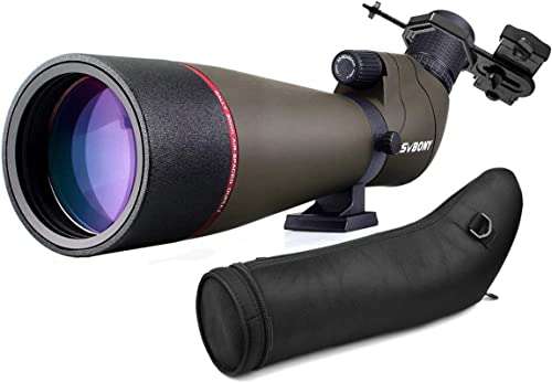 Svbony SV13 20-60x80 Bird Watching Scope with Smartphone Adapter, HD FMC Waterproof Spotting Scope with Carry Bag, Porro Prism Spotting Scope for Sports Shooters Wildlife Scenery
