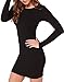 Face N Face Women's Knitting Sexy Casual Long Sleeve Short Dress Small Black