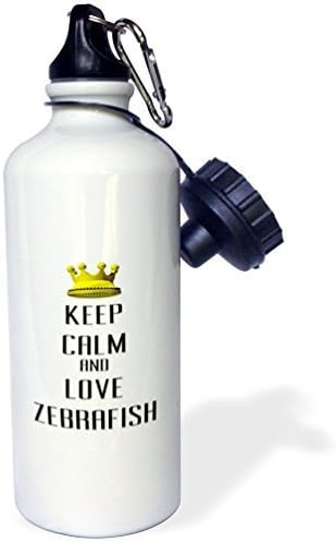 Moson Water Bottle Gift for Kids Girl Boy, Gold Crown Keep Calm And Love Zebrafish Stainless Steel Water Bottle for School Office Travel 21oz