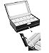 AUTOARK Leather 12 Watch Box with Jewelry Display Drawer Lockable Watch Case Organizer,Black,AW-001