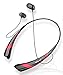Ecandy Universal Wireless Bluetooth 4.0 Music Stereo Headset Headphone Neckband Style In-Ear for iPhone iPad Samsung LG ,Smartphones ,Tablets and other Bluetooth Devices (Black/Red)