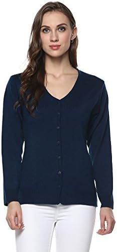 Perroni Women's Solid V Neck Cardigan/Sweater for Winter