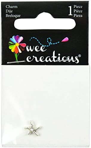 Wee Creations 1-Piece Starfish Charm, Silver