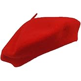 100% Wool Red Beret French Parisian Hat