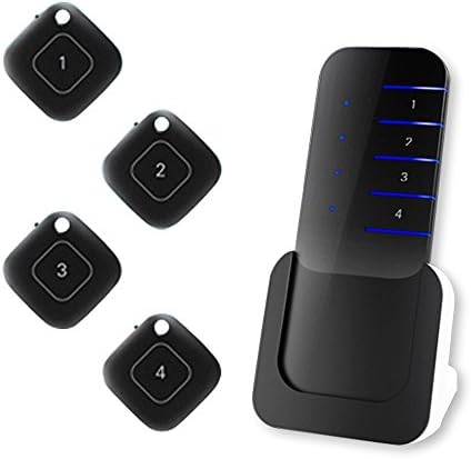 Key Finder, Effeltch RF Key Wallet Finder with Base Support, Mini Item Locator Tracker Anti-Lost Tag, 1 RF Transmitter and 4 Receivers