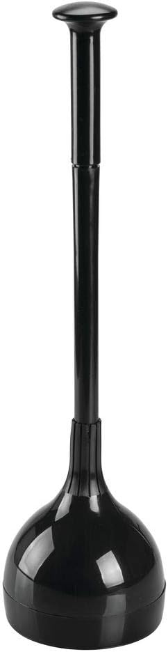 mDesign Stylish Plunger - Toilet Unblocker for Clearing a Blocked Toilet - A Modern Design Toilet Plunger Made of Plastic and Rubber - Black