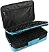 GIANT 124 Essential Oils Train Case for 5ml, 10ml and 15ml bottles – Shoulder Style Soft Case with Tall Plush Black Felt Inlay EVA Insert, Premium Metal Connectors and Double Zippers (Caribbean Blue)