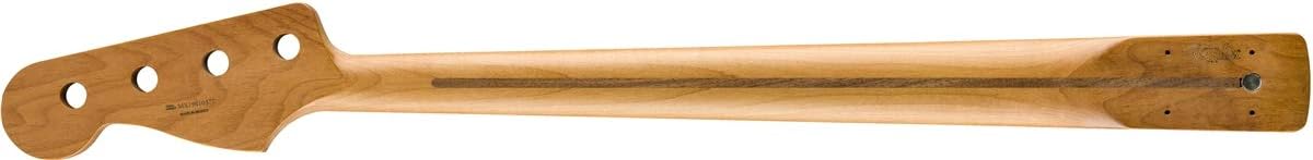 Fender Roasted Maple Jazz Bass Neck, 20 Medium Jumbo Frets, 9.5", Maple, C Shape, Natural - Image 3