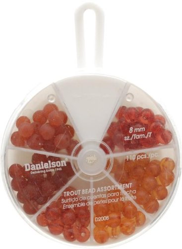 Danielson Assortment Egg Bead, 8mm, Red/Orange