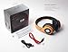 iJoy Bluetooth Headphones Over Ear, Wireless and Wired Foldable Headset Built-in Microphone, FM, Micro SD Card Slot - (Orange) Adults Kids Men Women