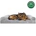 Furhaven Pet Dog Bed | Orthopedic Faux Fur & Velvet Traditional Sofa-Style Living Room Couch Pet Bed w/ Removable Cover for Dogs & Cats, Smoke Gray, Jumbo primary