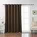 Best Home Fashion Wide Width Thermal Insulated Blackout Curtain - Antique Bronze Grommet Top - Chocolate - 80