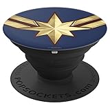 Marvel Captain Marvel Movie Gold Blue Logo - PopSockets Grip and Stand for Phones and Tablets