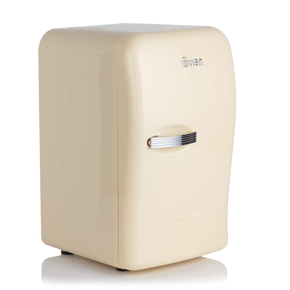 Swan SRE10010CN, Retro Mini Fridge, Thermoelectric Drinks Warmer & Cooler, 17 Litres, Cream