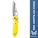 Benchmade - Mini Griptilian 555HG Knife, Sheepsfoot Blade, Plain Edge, Satin Finish, Yellow Handle
