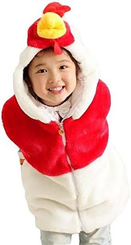bettyhome Unisex-Baby Fashion Vest With Animal Hoodie For Kids - Dress Up Costume - Pretend Play (S Size (height: 31.5"~43.3"), Red Bird)