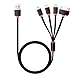USB Charging Cable, 4 in 1 Multiple USB Charging Cable Adapter Connector with 8 Pin Lightning / 30 Pin/Micro USB/Mini USB Ports for iPhone 7 7 Plus,iPad,iPod Touch,Android and More