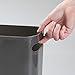 InterDesign Una Rectangular Trash Can with Handles, Waste Basket Garbage Can for Bathroom, Bedroom, Home Office, Dorm, College, 12-Inch, Charcoal Gray