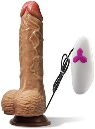 Heat Realistic Dillo Automatic G Spotter Vinrator with Suction Cup Pennis Rechargeable Remote Control Setyuty (Brown, 2)