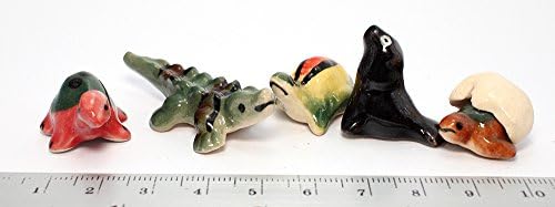 Crocodile Turtle Animals Ceramic Mini Animals Dollhouse Miniatures Figurine set 5 pcs.