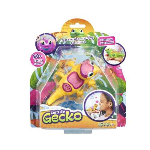 Goliath Animagic Let's Go Gecko Yellow - Motorized Movement, Over 50 Lights and Sounds - Ages 5 and Up