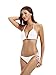 zeraca Women's String Triangle Bikini Swimwear (L14, White)