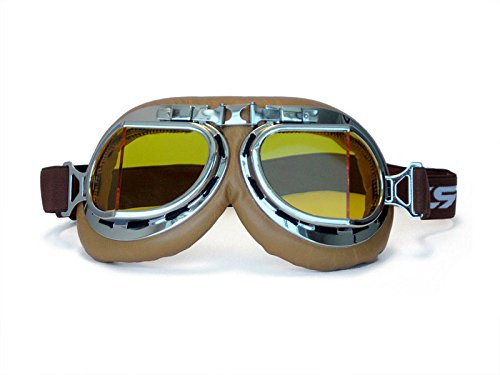 Crg sports vintage aviator pilot style motorcycle cruis…