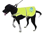 Reflective Dog Vest Large with Adjustable Strap and Florescent Reflectors. Safety Vest for Dogs and Dog Raincoat for Walks in Rain or Snow - Reflects Car Lights for Safety. Also Used As Hunting Vest for Dogs. Lightweight and Comfortable.