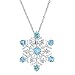 Swiss Blue Topaz and White Sapphire Snowflake Pendant