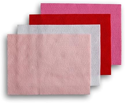 Crafting Felt Rectangle Set - 4 Ct - Red Pink White