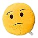 EvZ 32cm Emoji Smiley Emoticon Yellow Round Cushion Stuffed Plush Soft Pillow