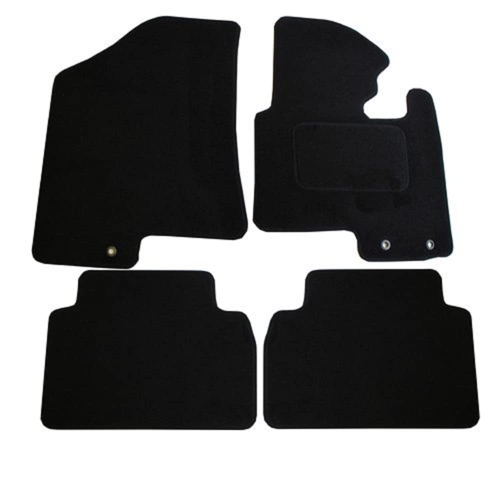 JVL 2223 Fully Tailored Car Mat with 3 Ring Clips, Black, Set of 4