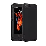 iPhone 7 Battery Case, Portable 5500mAh Rechargeable External Battery Backup Charger Charging Case Juice Pack Power Bank- Also Compatible With iPhone 6S /6 (Black)