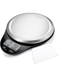 Digital Kitchen Scale with Dough Scraper, NUTRI FIT High Accuracy Multifunction Food Scale with LCD Display for Baking Kitchen Cooking,Tare & Auto Off Function (State Black)