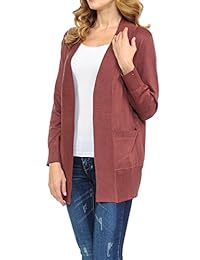 Cárdigan de punto para mujer, clásico, casual, liso, con frente abierto