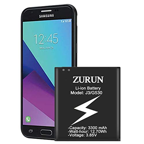 Galaxy J3 Battery ZURUN 3300mAh Battery Replacement for Samsung Galaxy J3 (2016) J320V J320A J320F J320P EB-BG530 EB-BG530BBU Galaxy Grand Prime Battery [2 Year Warranty]