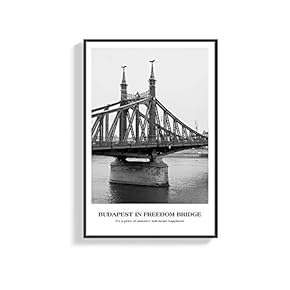 Framed Canvas Wall Art for Living Room, Bedroom Black and White City View Canvas Prints for Home Decoration Ready to Hanging - 16x24 inches