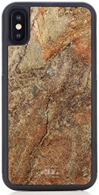 WoodWe iPhone Case Made of Natural Stone | for iPhone XR | Slim & Light Cover | Heavy Duty Protection | Burning Forest
