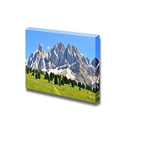 Canvas Prints Wall Art - Beautiful Scenery/Landscape Mountain Peaks in Alps, Italy | Modern Wall Decor/Home Art Stretched Gallery Wraps Giclee Print & Wood Framed. Ready to Hang - 12" x 18"