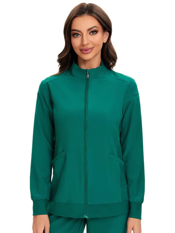COZYFIT Scrub Jackets for Woman, Zip Front Nurse