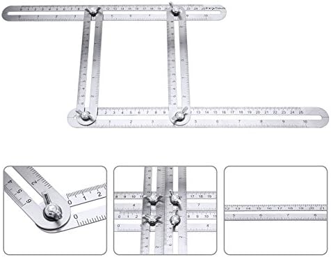 Stainless Steel Angle Ruler Template Measurement Device Hand Tool - Durable, Metal, Aluminum, Angleizer, Layout, DIY, Multi-angle, Handymen, Engineering, Roof, Tile, Patterns, Construction
