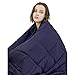 YnM 20lbs Weighted Blanket for Adults, Cotton Heavy Bed Throw Blanket with Cooling Glass Beads for All Season Use, Ideal for One Person of 190lbs (60x80 Inches, Queen Bed, Navy)