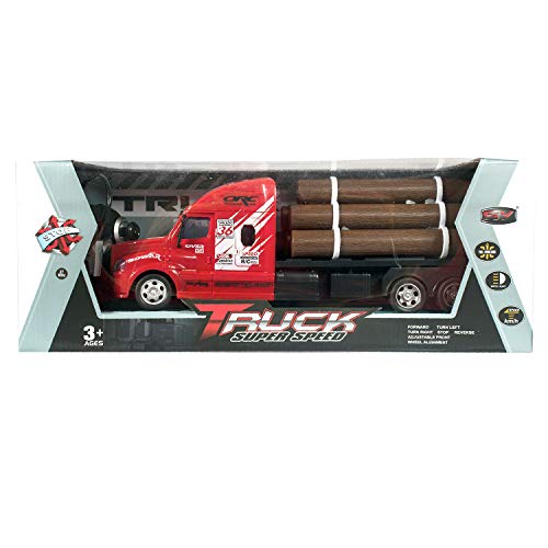 Liberty Imports Remote Control Fire Truck - 14" RC Rescue Vehicle With Lights, Siren & Extendable Ladder