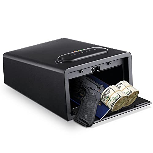 Younion Handgun Safe Quick Access Gun Safe with Keypad & Emergency Keys ...