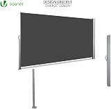 VOUNOT Retractable Side Awning 180x300 cm Dark Grey Privacy Screen view 6